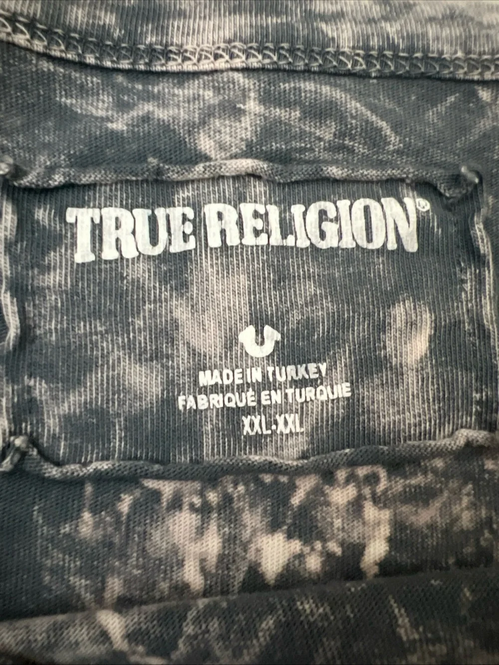 True Religion Tie Dye Tee-shirt Mens Size XXL With Horseshoe On The Front